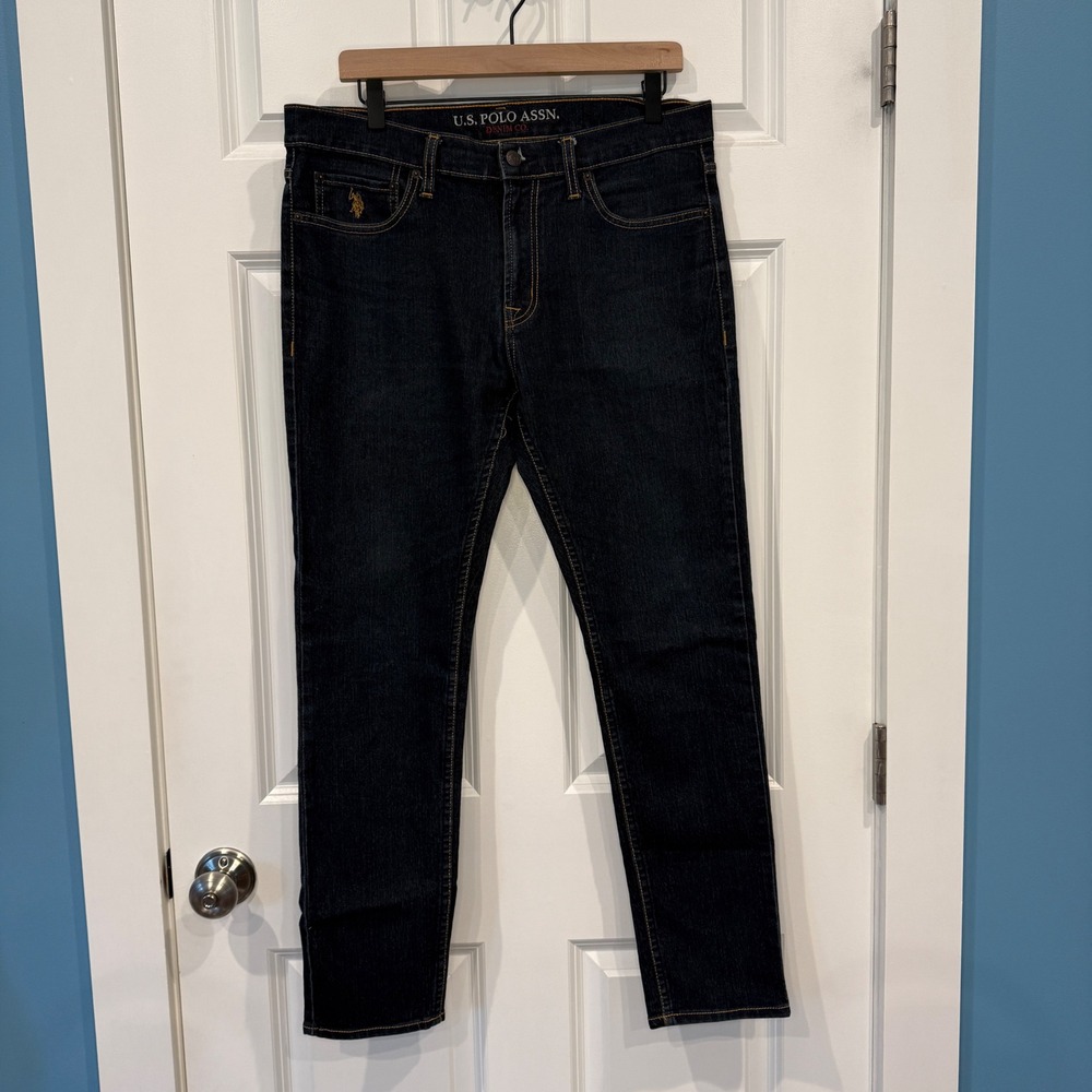 US Polo Assn Denim‎ Co Mens Activate Stretch Dark Wash Jeans Size 34x30